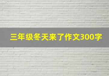 三年级冬天来了作文300字