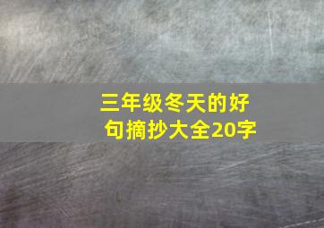 三年级冬天的好句摘抄大全20字