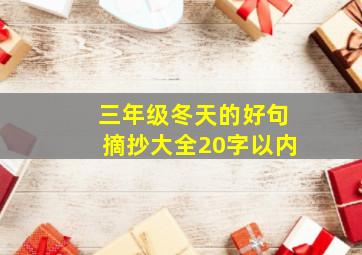 三年级冬天的好句摘抄大全20字以内