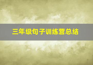 三年级句子训练营总结