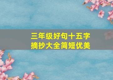 三年级好句十五字摘抄大全简短优美