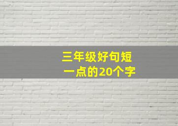 三年级好句短一点的20个字