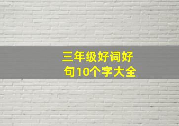 三年级好词好句10个字大全