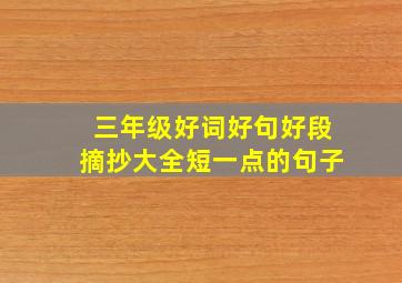 三年级好词好句好段摘抄大全短一点的句子