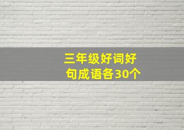 三年级好词好句成语各30个