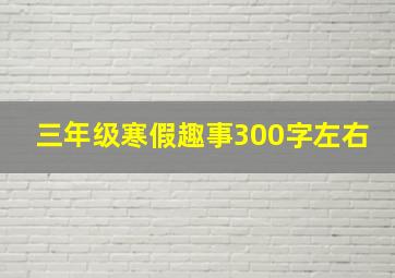 三年级寒假趣事300字左右