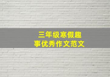 三年级寒假趣事优秀作文范文