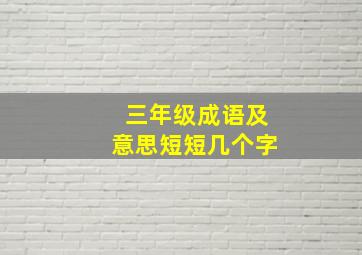 三年级成语及意思短短几个字