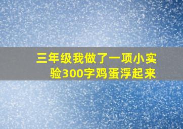 三年级我做了一项小实验300字鸡蛋浮起来