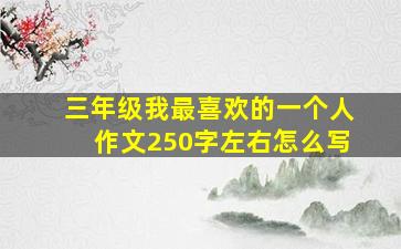 三年级我最喜欢的一个人作文250字左右怎么写