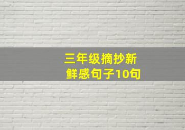 三年级摘抄新鲜感句子10句