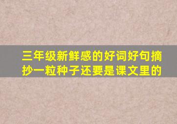 三年级新鲜感的好词好句摘抄一粒种子还要是课文里的