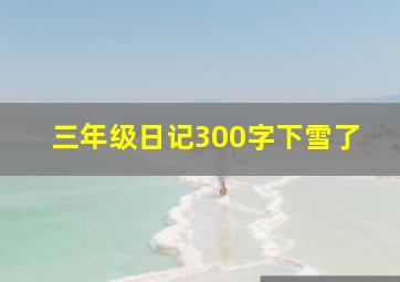 三年级日记300字下雪了