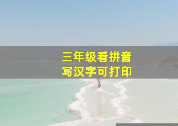 三年级看拼音写汉字可打印