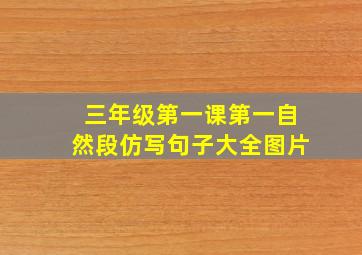 三年级第一课第一自然段仿写句子大全图片