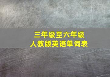 三年级至六年级人教版英语单词表