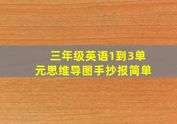 三年级英语1到3单元思维导图手抄报简单