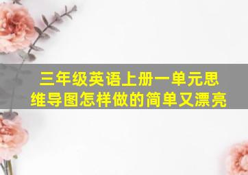 三年级英语上册一单元思维导图怎样做的简单又漂亮