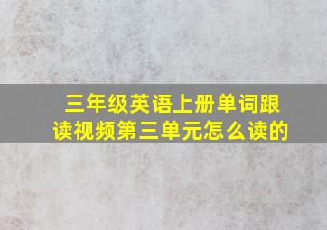 三年级英语上册单词跟读视频第三单元怎么读的