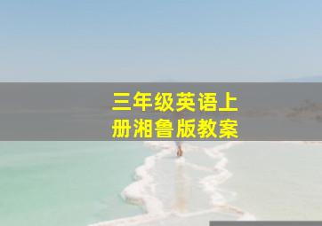 三年级英语上册湘鲁版教案