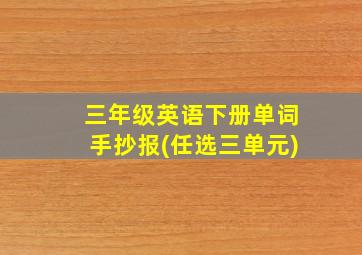 三年级英语下册单词手抄报(任选三单元)