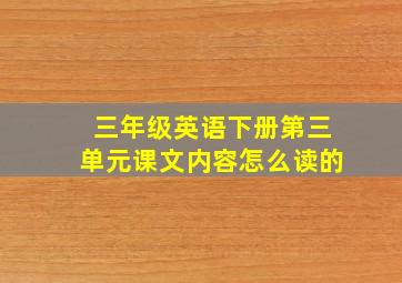 三年级英语下册第三单元课文内容怎么读的