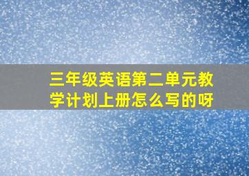 三年级英语第二单元教学计划上册怎么写的呀