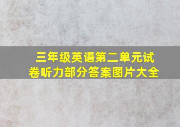 三年级英语第二单元试卷听力部分答案图片大全