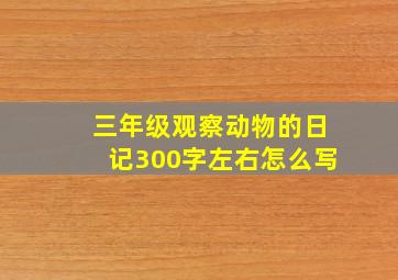 三年级观察动物的日记300字左右怎么写