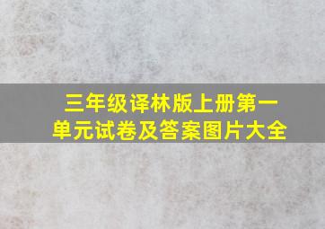 三年级译林版上册第一单元试卷及答案图片大全