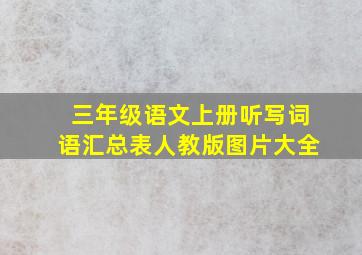 三年级语文上册听写词语汇总表人教版图片大全