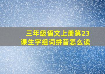 三年级语文上册第23课生字组词拼音怎么读