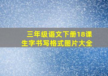 三年级语文下册18课生字书写格式图片大全