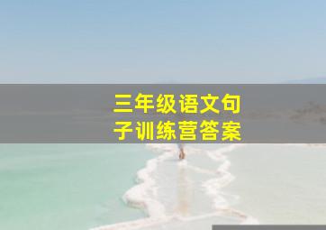 三年级语文句子训练营答案