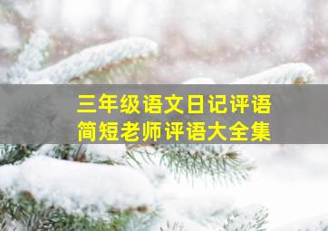 三年级语文日记评语简短老师评语大全集