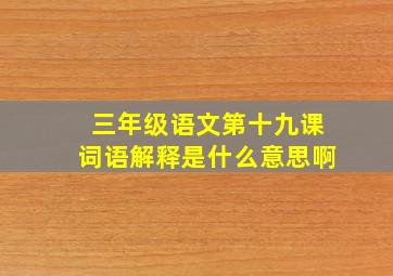 三年级语文第十九课词语解释是什么意思啊