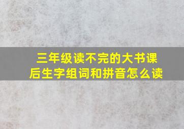 三年级读不完的大书课后生字组词和拼音怎么读