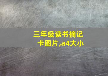 三年级读书摘记卡图片,a4大小