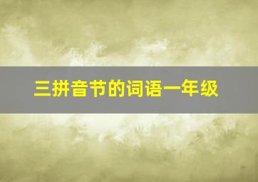 三拼音节的词语一年级