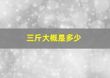 三斤大概是多少