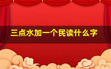 三点水加一个民读什么字