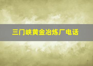 三门峡黄金冶炼厂电话