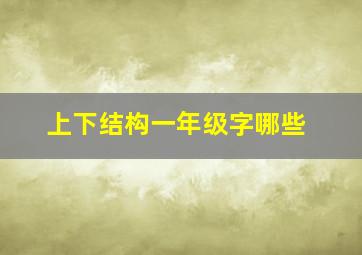 上下结构一年级字哪些