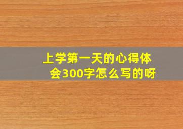 上学第一天的心得体会300字怎么写的呀