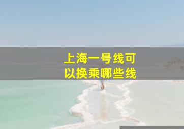 上海一号线可以换乘哪些线