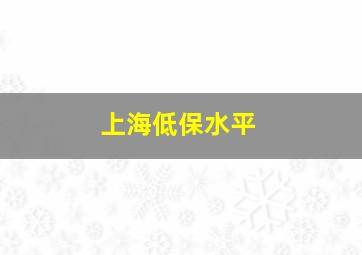 上海低保水平