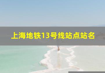 上海地铁13号线站点站名