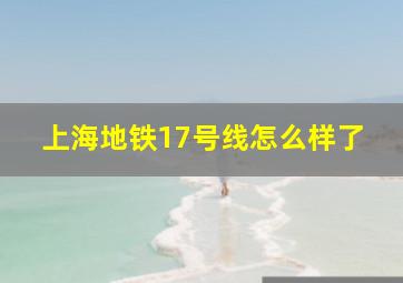 上海地铁17号线怎么样了