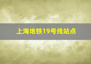 上海地铁19号线站点