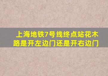 上海地铁7号线终点站花木路是开左边门还是开右边门